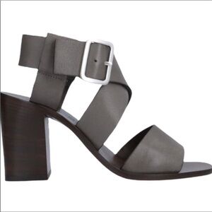 Boemos Gray Leather Straps Sandals. Square Toe. Made Italy. EUC. Sz40EU=9US